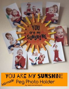 you are my sunshine photo collage made with popsicle sticks