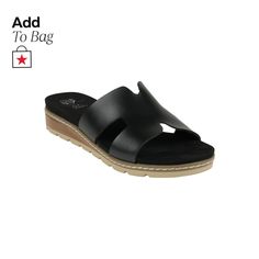 in stock Black Wedge Heel Footbed Sandals For Summer, Spring Black Footbed Sandals With Ortholite Insole, Black Open Toe Sandals With Ortholite Insole, Black Footbed Sandals With Ortholite Insole For Spring, Black Wedge Heel Sandals With Cushioned Footbed, Black Ortholite Wedge Sandals For Summer, Black Wedge Sandals With Ortholite Insole For Summer, Black Ortholite Insole Wedge Sandals For Summer, Flat Sandals