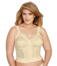 PRICES MAY VARY. FULL-COVERAGE LONGLINE. Enjoy more comfort and control with our wireless longline. Built with innovative features for slimming, shaping and posture support, this V-neck bra features breathable mesh and a wide elastic band for the perfect fit. POSTURE SUPPORT. This women's full-figure longline is designed with supportive 3-part seamed cups, power mesh waist-slimming panels and flexible side boning to help support your back, smooth your waist and correct your posture. ULTIMATE COM Posture Bra, Posture Support, Fashion Forms, Body Posture, Longline Bra, Bra Types, Girdles, Plus Size Bra, Support Bras