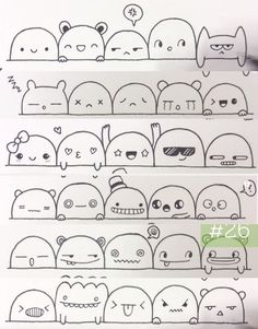 an image of cartoon faces drawn on paper