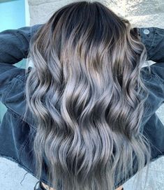 Gray Balayage for Brown Hair Grey Brown Hair, Gray Highlights, Platinum Hair Color, Gray Balayage, Grey Hair Transformation, Dark Brunette Hair, Grey Highlights, Gorgeous Gray Hair, Ash Hair Color