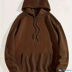 Orcajump - Fashion Solid Color Casual  Hoodie, Drawstring Sports Hooded Sweatshirts With Front Pocket, Women's Sporty Sweatshirts Style Basics, Pocket Pattern, Casual Hoodie, Front Pocket, Hooded Sweatshirts, Knit Fabric, Active Wear, Weaving, Solid Color