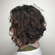 Chocolate Highlights, Black Bob, Naturally Curly Bob