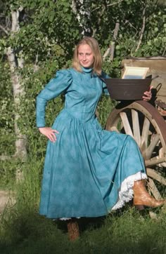 old west dresses for women | USA Handmade Western Clothing Vintage Western Dress, 1800s Dresses, Mounted Shooting, Pioneer Dress, Cowboy Action Shooting, Prairie Dresses, Puffed Long Sleeves, Country Dresses, Western Wear For Women