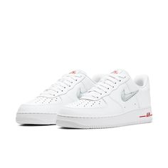 Nike Air Force 1 Low Jewel 'White' CT3438-100 Classic White Custom Nike Sneakers, Nike Air Force 1 White With Branded Insole, Modern White Nike Air Force 1, Nike Air Force 1 Low, Air Force 1 Low, Round Toe Heels, Nike Air Force 1, Air Force 1, Nike Air Force