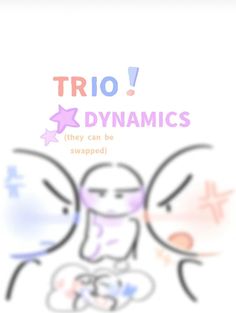 an animated drawing of two angels with the words trio dynamics