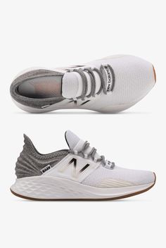 New Balance Women s Fresh Foam Roav White Grey Athletic Lace Up Nursing Shoes bring cloud-like comfort to everything you do. Finished with a seamless heel for a locked-in fit, this shoe perfectly balances performance with on-the-go style. • Breathable synthetic and mesh upper • Bootie upper construction • Adjustable laces • Ultra Heel design keeps back of foot for a snug, supportive fit • Fresh Foam midsole • NDurance rubber outsole • Lightweight • Durable • Medium width • Manufacturer style WRO Nursing Sneakers, Medical Shoes, Bold Shoes, Uniform Advantage, Easy Stretches, Statement Shoe, Nursing Shoes, Medical Uniforms, Heel Design