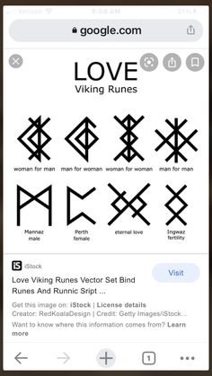 an iphone screen with the text love viking rules on it and several symbols in different languages