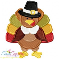 a turkey wearing a pilgrim hat and bow tie