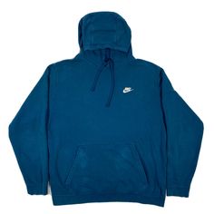 Measurements: Length - 28 in Chest (pit to pit) - 27 in Sleeves- 25.5 in I have a nice Teal Nike Hoodie with the logo embroidered on the front. Item is in overall good condition. Does have a small hole on the chest, please see photo for reference. Item ships out quick with USPS Priority Mail. If you have any other questions or concerns please message me. 7th Grade Outfits, Petroleum Blue, School Wishlist, Teal Nikes, Cute Preppy Outfits, Aesthetic Clothing, Swoosh Logo, Hoodie Outfit