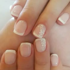 French Manicure Ideas, French Manicures, French Manicure Designs, Wedding Nails French, Manicure Nail Designs, French Manicure Nails, Pedicure Designs, French Nail Designs, Classic Nails