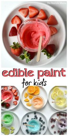 the edible paint for kids is ready to be put in their own bowl or plate