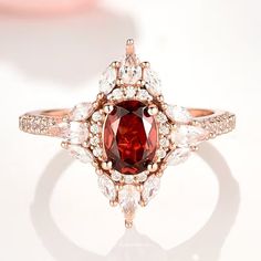 Gemstone Engagement Ring, Garnet Engagement Ring, Red Garnet Ring, Popular Engagement Rings, Mohs Scale, Engagement Ring For Women, Gemstone Engagement, Garnet Ring, Alternative Engagement Rings