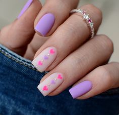 Purple And Pink Nails, Kutek Disney, Fake Nails Designs, Summer Nail Art, Gel Nails Diy, Work Nails, Manicure Ideas, Bling Acrylic Nails, Summer Acrylic Nails