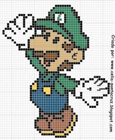 an image of a cartoon character made out of pixellated pixels, with the word mario on