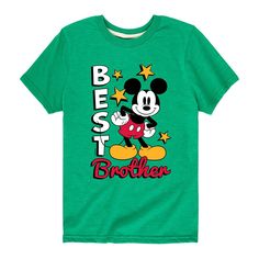 Update your little one's casual wardrobe with this fun Disney's Mickey Mouse Boys 8-20 Best Brother Graphic Tee. © Disney Update your little one's casual wardrobe with this fun Disney's Mickey Mouse Boys 8-20 Best Brother Graphic Tee. © Disney FEATURES Crewneck Short sleevesFABRIC & CARE Solid cotton, heather, cotton, polyester Machine wash Imported Size: X Large. Color: Med Green. Gender: male. Age Group: kids. Mickey Mouse Graphic Tee Tops, Disney Green Tops With Character Print, Green Disney Character Print Top, Disney Boys, Target Clothes, Kids Clothes Boys, Top Graphic Tees, Disney Mickey Mouse, Kelly Green