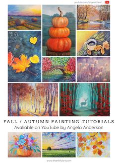 fall / autumn painting tutorials available on youtube by angelia anderson