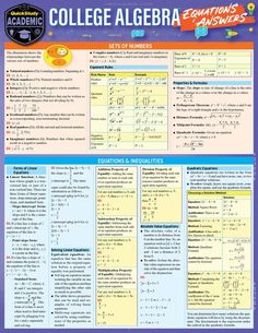 an information poster for college algebra