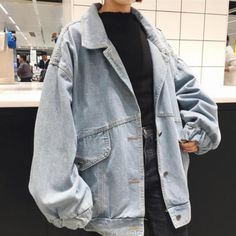 Blue Jean Jacket Outfits, Light Blue Denim Jacket, Light Denim Jacket, Demin Jacket, Jean Jacket Outfits, Outfit Korean, Putao, Jacket Outfit, Blue Denim Jacket