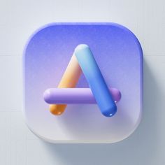 an app icon with two crayons on the front and back of it, against a white background