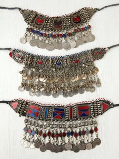 Statement Vintage Morrocan Bib at Free People Clothing Boutique Pashtun Culture, Oxidised Choker, Afghan Jewellery, Junk Jewellery, Turkish Clothing, Matha Patti, Sabyasachi Jewellery, College Outfit