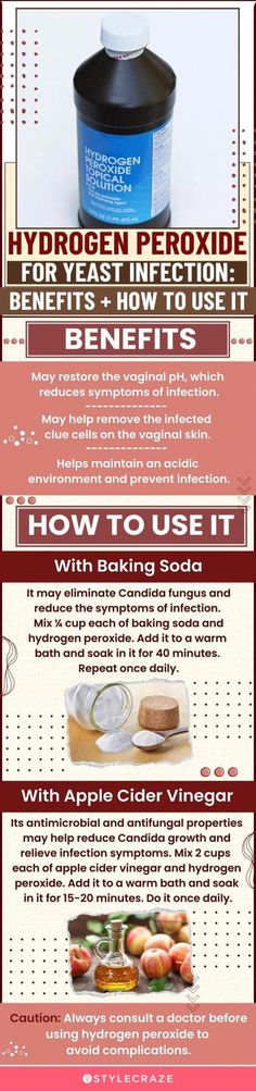 Using hydrogen peroxide for yeast infection is highly effective. Treat it with these 3 simple home remedies that work fast and won Yeast Infection Remedies Fast, Bacteria Vaginosis, Cranberry Pills, Peroxide Uses, Hydrogen Peroxide Uses, Sick Remedies, Health And Fitness Magazine, Hydrogen Peroxide, Simple Home