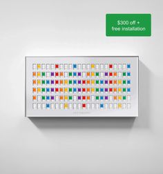 a white wall with a colorful keyboard on it's side and the words $ 500 off free installation below