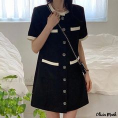 Olivia Mark - Youthful Chic Mini Dress for Girls Flowy Dress Long, Long Wrap Dress, Skirt Collection, Short Dress Styles, Black F, Long White Dress, Half Skirt, Elegant Skirt, Crewneck Dress