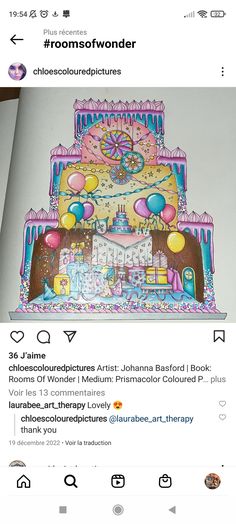 an image of a cake with balloons on it