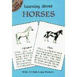 the front cover of learning about horses, with pictures of horses and their names on it