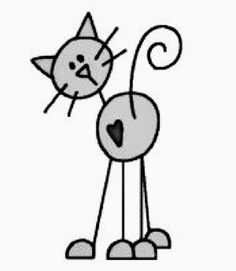 a black and white drawing of a cat with its head on another cat's back