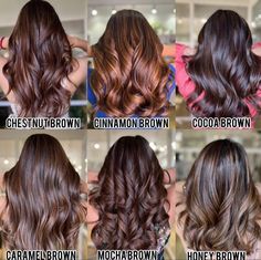 Hazelnut Chocolate Brown Hair, Brown Balayage Cinnamon, Coffee Hair Balayage, Chocolate And Cinnamon Hair, Haircolour For Dark Skin, Mocha Carmel Hair, Roasted Coffee Hair Color, Cappuccino Brunette Hair, Chestnut Brown Hair Color With Highlights