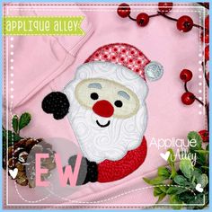 ZZ SIDE PEEKER SANTA 8348AAEW Santa Applique, Note Fonts, Christmas Applique, Etsy Christmas, Embroidery Software, Embroidery Fonts, Christmas Designs, Digital Embroidery