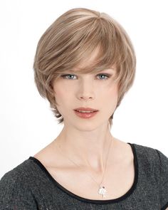 Precious Gem Collection Crystal Net Monofilament Top Hair Length: Bangs 4.5" | Crown 4.5" | Nape 3" Sophisticated gamin style that frames the face with a slightly tampered neckline. | Sapphire | Monofilament Human Hair Wig by Louis Ferre in Expresso, Short Women's Wigs | Best Wig Outlet Wig Outlet, Vivica Fox Wigs, Ponytail Hair Piece, Best Wig Outlet, Gem Collection, Kids Wigs, Gold Blonde, Monofilament Wigs, Human Wigs