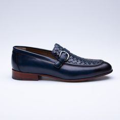 Buy Navy Dale Classic Shoes, admired for its elegant creations and quality materials and craftsmanship, Made in Turkey. Knitted Detail Single Belt Buckle Classic Shoes; Outer Surface is 100% Natural Leather and Inner Surface is 100% Natural Leather Produced in Turkey with Great Meticulousness. The sole and inner lining colors are designed in perfect harmony. The outer surface of the shoe is handcrafted with real knitting. SOLE: Leather (100% Natural Leather) and Non-Slip Thermo Injection Points. Classic Formal Moccasins With Woven Sole, Elegant Slip-on Moccasins With Woven Sole, Elegant Slip-on Loafers With Woven Sole, Elegant Loafers With Woven Sole And Round Toe, Elegant Woven Leather Loafers, Formal Slip-on Moccasins With Woven Sole, Elegant Business Loafers With Woven Sole, Elegant Loafers With Woven Sole For Workwear, Elegant Woven Leather Slip-on Loafers