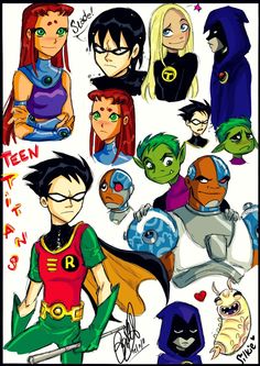 Old Teen Titans, Titans Robin, Raven Beast Boy