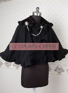 Cashmere Black Ruffle Bow Lolita Cape Gothic Crochet, Fashion Vibes, Black Cape, J Fashion, Amazing People, Lolita Dress, Gothic Lolita, Black Ruffle, Nara