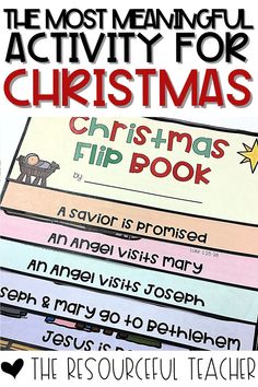 christmas flip book with the title, the most meanful activity for christmas