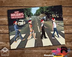 the beatles album cover for happy holidays from the finish line is displayed on an old wooden table