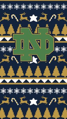 an ugly sweater with the letter n on it and christmas trees in front of it