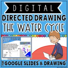 a computer screen with the text digital directed drawing the water cycle