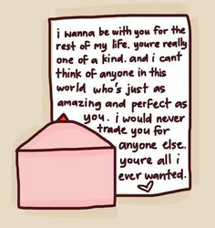 a piece of paper next to a pink box with a poem written on it that says i wanna be with you for the rest of my life