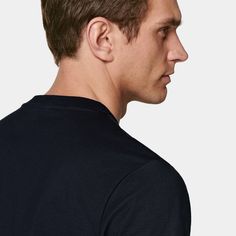 Keep it simple with the casual appeal of this classic navy t-shirt-tailored to a relaxed fit with a crewneck collar. Navy Casual Tops For Work, Casual Navy Tops For Work, Classic Relaxed Fit Shirt With Crew Neck, Classic Crew Neck Shirt With Relaxed Fit, Classic Crew Neck Tops For Business Casual, Casual Crew Neck T-shirt For Work, Classic Blue T-shirt For Casual Work, Classic Blue T-shirt For Work, Casual Navy T-shirt For Everyday