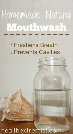 Homemade Mouthwash, Mouth Wash, Natural Mouthwash, How To Prevent Cavities, Baking Soda Shampoo, Oil Pulling, Diy Health, Peppermint Essential Oil