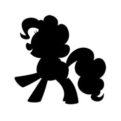 a black and white silhouette of a pony