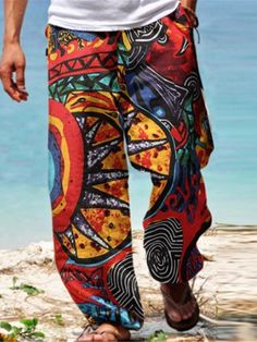 Color: 02, Size: 5XL Baggy Summer Vacation Pants, Summer Vacation Baggy Pants, Casual Beach Harem Pants, Casual Harem Pants For The Beach, Beach Ankle-length Pants With Pockets, Beach Ankle Pants With Pockets, Baggy Bottoms For Vacation, Summer Beach Pants With Baggy Fit, Baggy Casual Harem Pants For Vacation