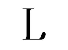 a black and white photo of the letter l