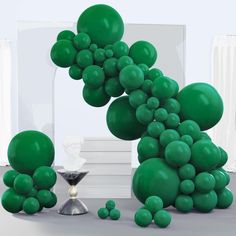 PRICES MAY VARY. 140 PCS GREEN BALLOONS DIFFERENT SIZES: Package includes 18 inch dark green balloons (5 pcs), 12 inch dark green balloons (30 pcs), 10 inch dark green balloons (40 pcs), 5 inch dark green balloons (65 pcs), garland kit and manual included NON-TOXIC & SAFE: Made of latex, safe and non-toxic, recommended to use with a balloon hand pump or electric balloon pump WHAT TO FILL WITH: Latex balloons filled with AIR will stay full for up to 72 hours, while with HELIUM will stay full for Jungle Party Decorations, Balloon Tree, Paper Streamers, Green Balloon, Balloon Pump, Anniversary Decorations, Arch Kit, Red Balloon, White Balloons