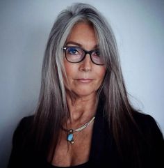 Gray Hair with Reverse Brown Ombre Grey Brown Hair, Reverse Ombre, Gray Balayage, Silver Haired Beauties, Grey Highlights, Salt And Pepper Hair, Grey Hair Inspiration, Professional Hair Color, Beautiful Gray Hair