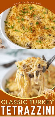 Turkey Tetrazzini, thanksgiving leftovers, simple dinner recipes Turkey Tetrazzini Easy, Turkey Tetrazzini Recipe, Turkey Casserole Recipe, Chicken Tetrazzini Recipes, Turkey Tetrazzini, Classic Turkey, Canned Soup, Turkey Casserole, Chicken Tetrazzini